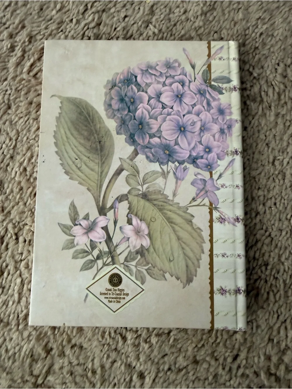Floral Hardcover Journal with Lavender Hydrangea Design